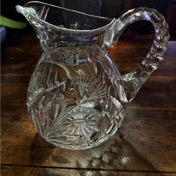 VTG American brilliant. Cut crystal pitcher art deco